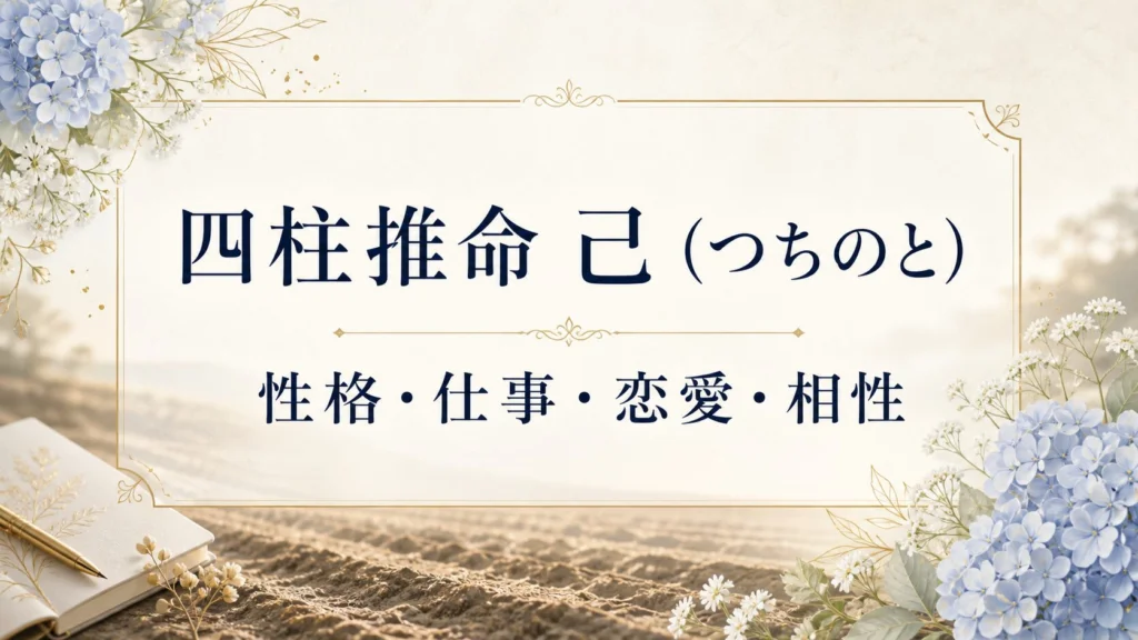 四柱推命の己の性格・仕事・恋愛・相性